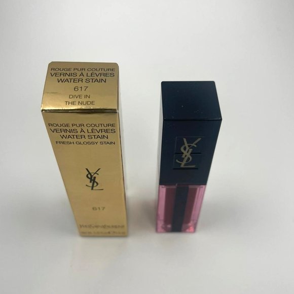 YSL Saint Laurent Beaute Fresh Glossy Stain 617 Dive In The Nude BRAND NEW - Picture 3 of 4